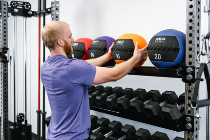 Dumbbell and Kettlebell Storage Shelf