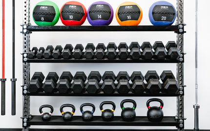 Dumbbell and Kettlebell Storage Shelf