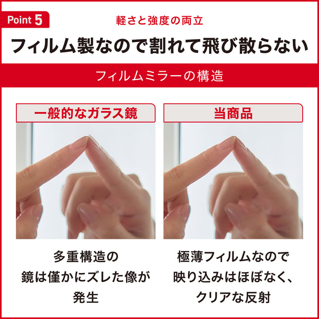 割れない鏡 立て掛け/壁掛けタイプ