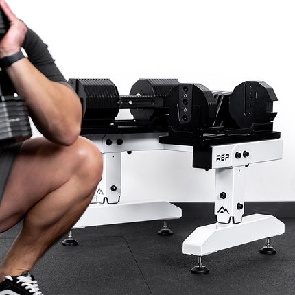 Adjustable Dumbbell Stand Leveling Feet