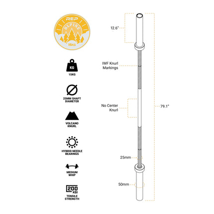 Alpine Weightlifting Bar 15kg