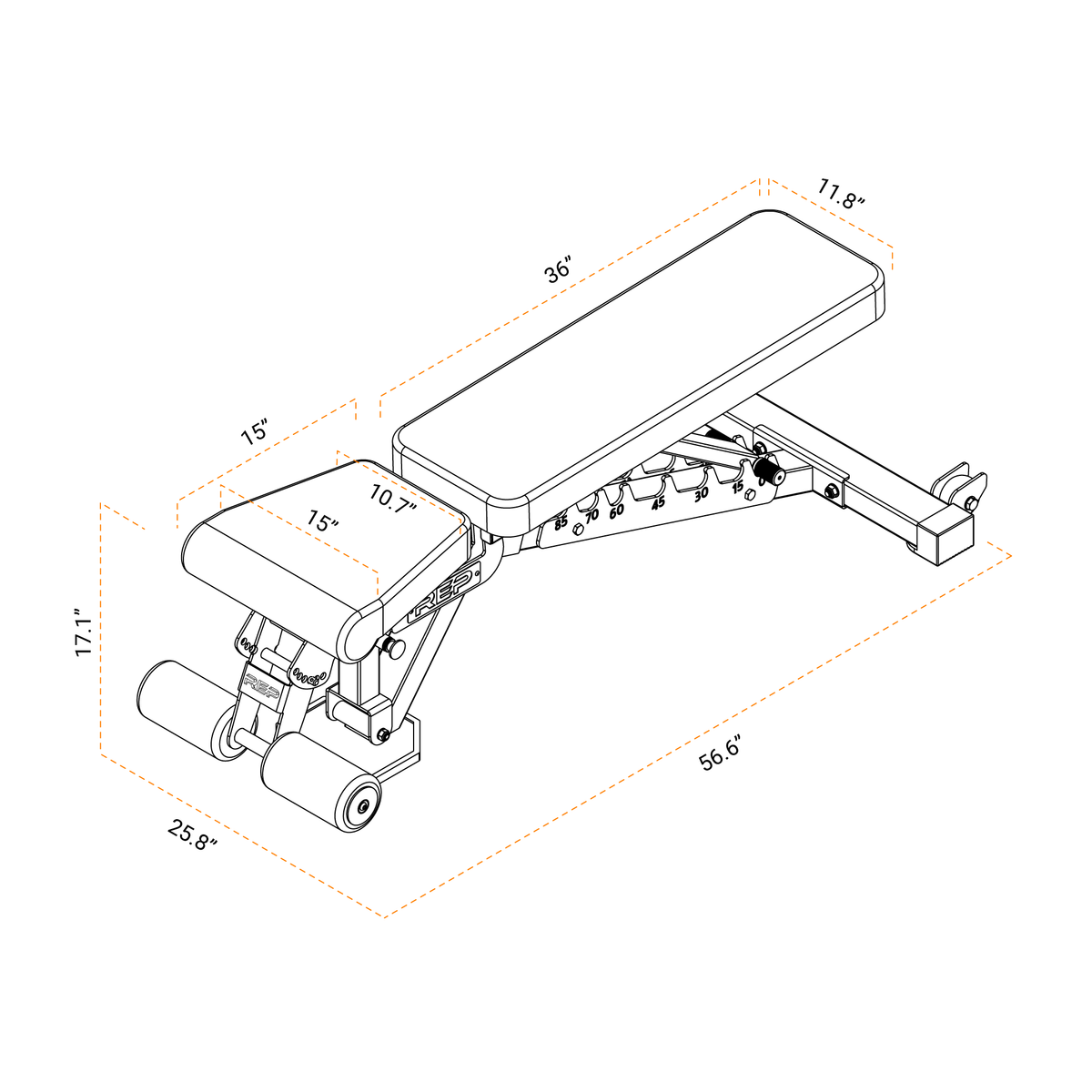 AB-3000 2.0 FID Adjustable Weight Bench